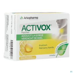 Activox Adouccissant Gorge Miel Citron Past 24