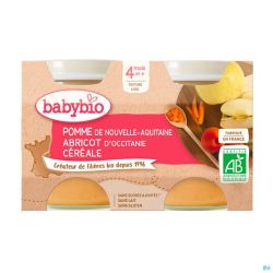 Babybio Petit Pot Pomme-abricot-cereal 2x130g