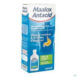 Maalox Antacid 230mg/400mg/10ml Susp Buvable 250ml