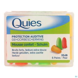 Quies Protection Auditive Mousse Fluo 6 Paires