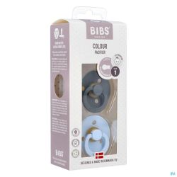 Bibs 1 Sucette Duo Iron Baby Blue