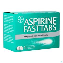 Aspirine Fasttabs 500mg Comp Pell 40