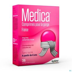 Medica Comprimes Gorge Fraise Comp A Sucer 36