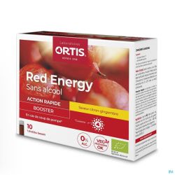 Ortis Red Energy Citron Gingembre Bio S/alc10x15ml