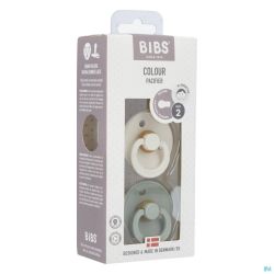 Bibs 2 Sucette Duo Sage Ivory