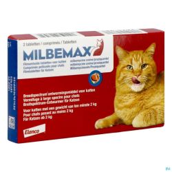 Milbemax Chats Tabl Pell Blister 1x2