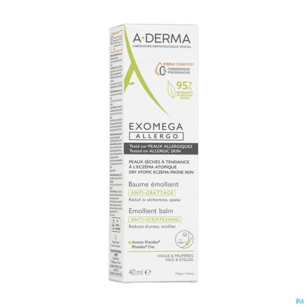 Aderma Exomega Allergo Baume Emollient 40ml