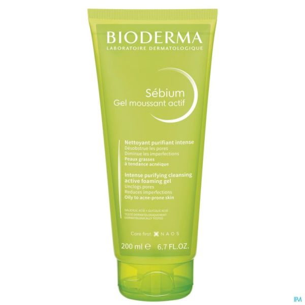 Bioderma Sebium Gel Moussant Actif Tube 200ml