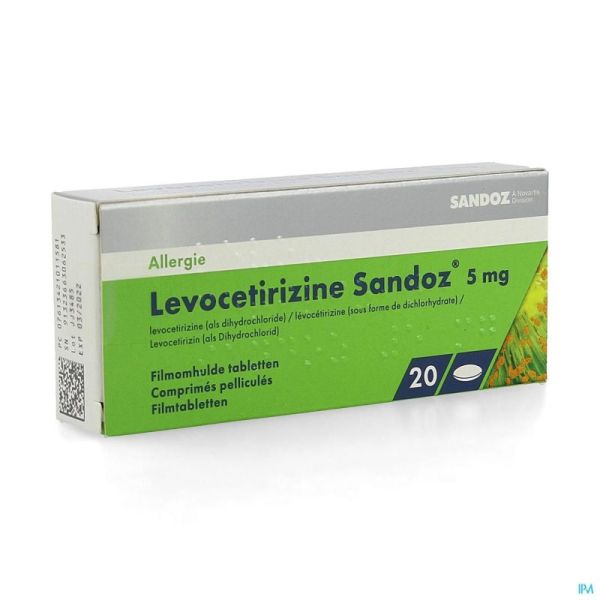 Levocetirizine Sandoz 5mg Comp Enrob. 20 X 5mg