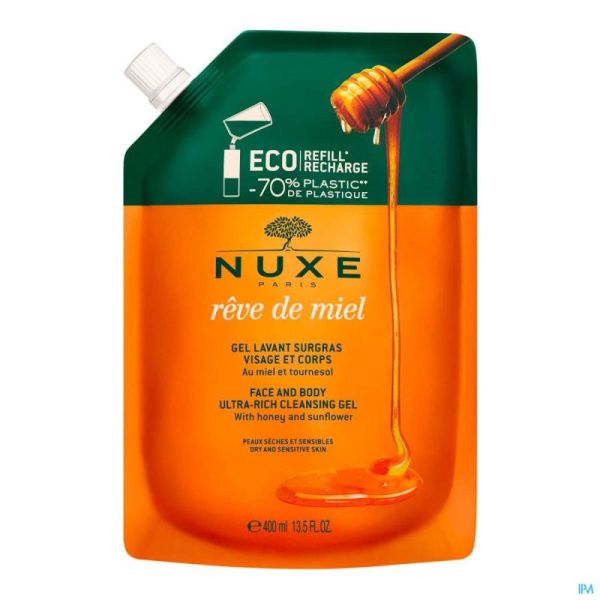 Nuxe Reve De Miel Gel Lavant Recharge Eco 400ml