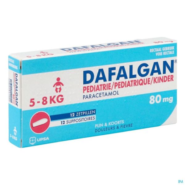 Dafalgan Pediatrique 80mg Suppo 12