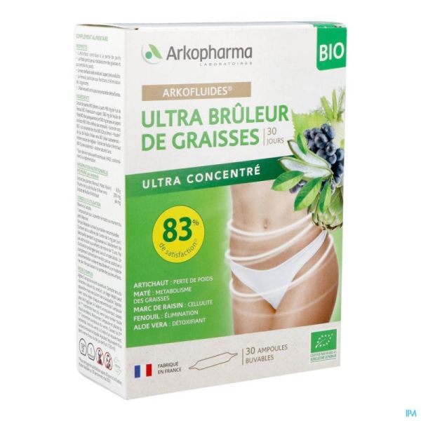 Arkofluides Ultra Bruleur Graisse Bio Amp 30x10ml