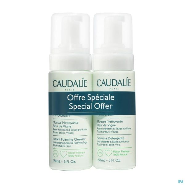 Caudalie Vinoclean Mousse Nett.fleur Vigne 2x150ml