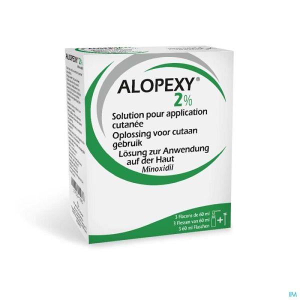 Alopexy 2 % Liquid Fl Plast Pipette 3x60ml