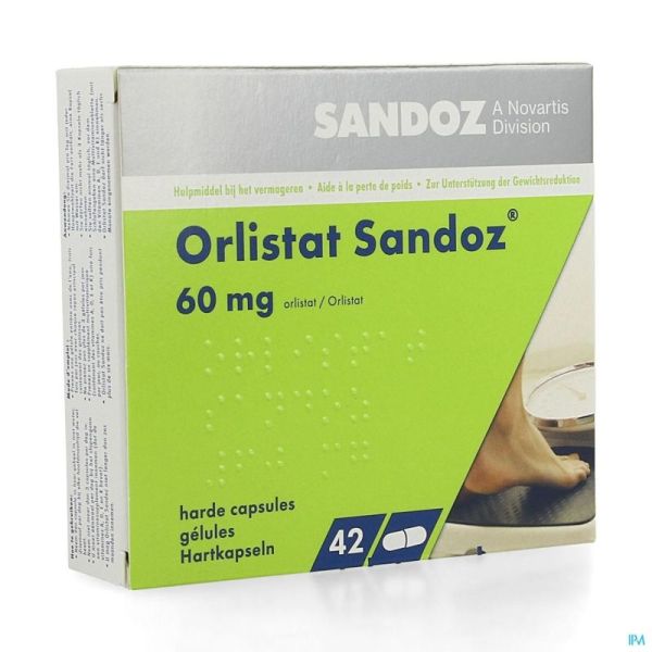 Orlistat Sandoz Caps Dure 42 X 60mg