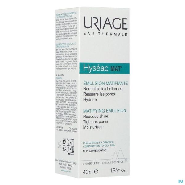 Uriage Hyseac Mat Gel Creme Tube 40ml