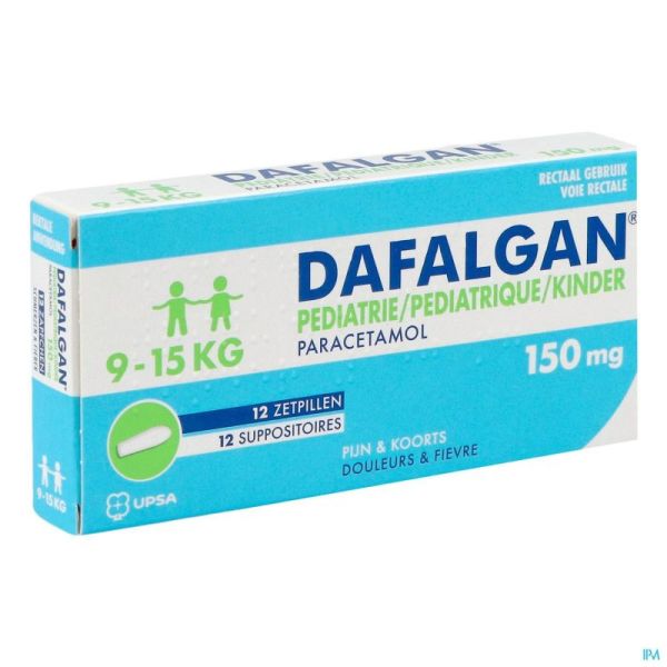 Dafalgan Pediatrique 150mg Suppo 12