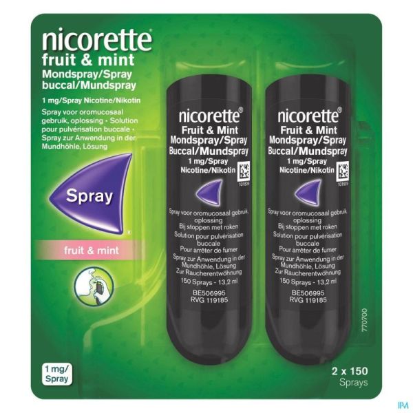 Nicorette Fruit & Mint 1mg Spray Dos 2x150