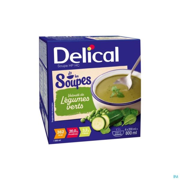 Delical Soupe Veloute Legumes Verts 4x200ml