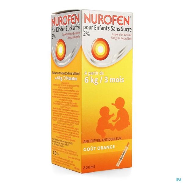 Nurofen Enfant Orange Susp S/sucre 200ml